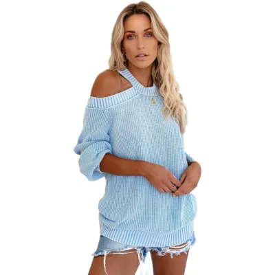 Solid Color Halter Loose Sweater