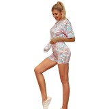 Summer Camou Two Piece Shorts Leisure Suit