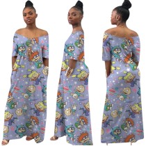 Casual Cute Print Summer African Long Dress