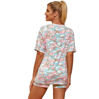 Summer Camou Two Piece Shorts Leisure Suit