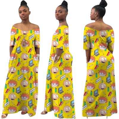 Casual Cute Print Summer African Long Dress
