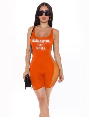 Sports Mesh Patchwork Sleeveless Bodycon Rompers