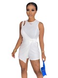 Summer Sleeveless Irregular Plain Rompers