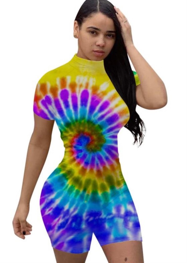 Sexy Tie Dye African Bodycon Rompers