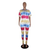 Summer Tie Dye Two Piece Pants Set