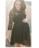 Summer Black Lace Pregenant Prom Dress