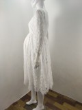 Summer White Lace Pregenant Prom Dress