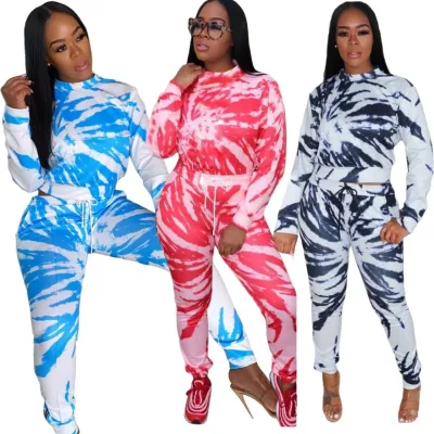 Tie Dye African Two Piece Pants Suit