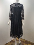 Summer Black Lace Pregenant Prom Dress