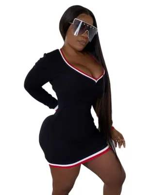 Sexy V-Neck Bodycon Rompers with Full Sleeves