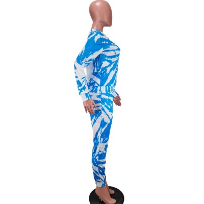 Tie Dye African Two Piece Pants Suit