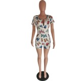 Sexy African Print Bodycon Rompers