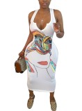 Casual African Print Long Tank Dress