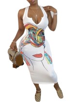 Plus Size Casual African Print Long Tank Dress