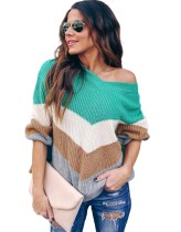 Regular V-Neck Wavy Striped Sweater