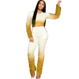Sexy Two Piece African Stacked Pants Set
