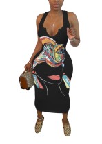 Casual African Print Long Tank Dress