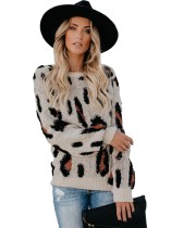 Regular O-Neck Leopard Sweater