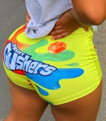 Summer Cute Print Sexy Snack Biker Shorts