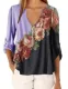 Casual V-Neck Floral Boho Shirt