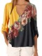 Casual V-Neck Floral Boho Shirt