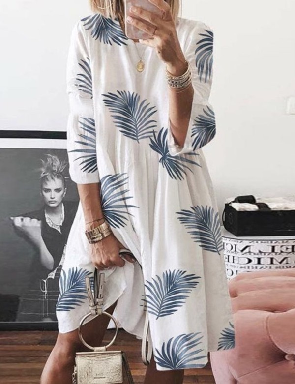 Summer Print A-Line Lounge Dress