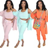 Solid Color Three Piece Tracksuit