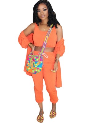 Solid Color Three Piece Tracksuit