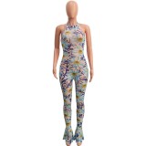 Sexy See Through Floral Bodycon Jumpsuit