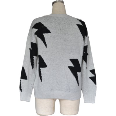Regular Print Round Neck Pullover Sweater