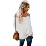 Off the Shoulder Polar Fleece Top with Bat Sleeves