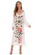 Retro Print White Long Sleeve Boho Dress