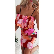 Sexy Straps Floral Mini Dress