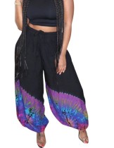 African Black Print Boho Pants