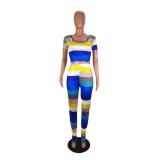 Summer Colorful Striped Bodycon Jumpsuit