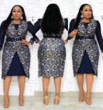 Plus Size Mother of the Bride Two Piece Midi Dress