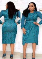 Plus Size Mother of the Bride Two Piece Midi Dress