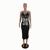 Sexy Poker Print Long Tank Dress