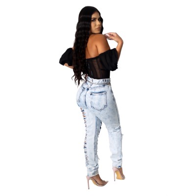 Sexy High Waist Ripped Washing Out Jeans