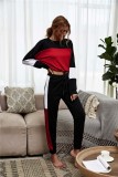 Autumn Contrast Two Piece Pants Pajama Set