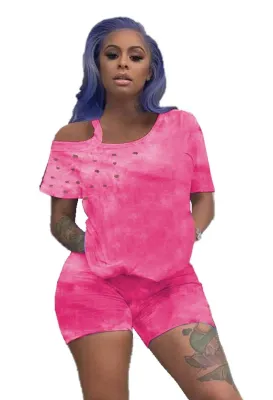 Summer Tie Dye Two Piece Shorts Set