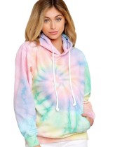 Autumn Tie Dye Hoody Shirt with Pocket