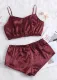 2PC Summer Satin Top and Shorts Pajama Set