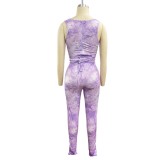 Sexy Tie Dye Sleeveless Bodycon Jumpsuit