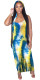 Summer Tie Dye Sleeveless Long Dress with Belt