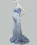 Pregenant Full Lace Strapless Wedding Dress