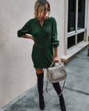 Autumn Street Style Knit Mini Dress