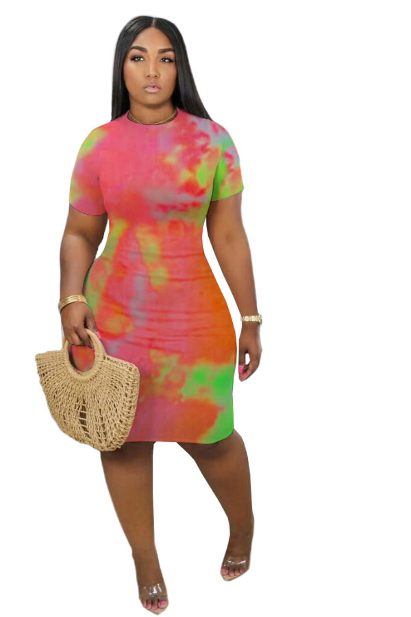 Summer Tie Dye Bodycon Dress