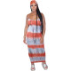 Summer Tie Dye Sleeveless Long Dress with Belt