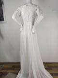 Pregenant Lace Upper Short Sleeve Wedding Dress